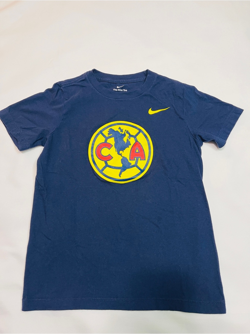 Nike Kids Navy Short-Sleeve Tee with Yellow & Red Club Crest